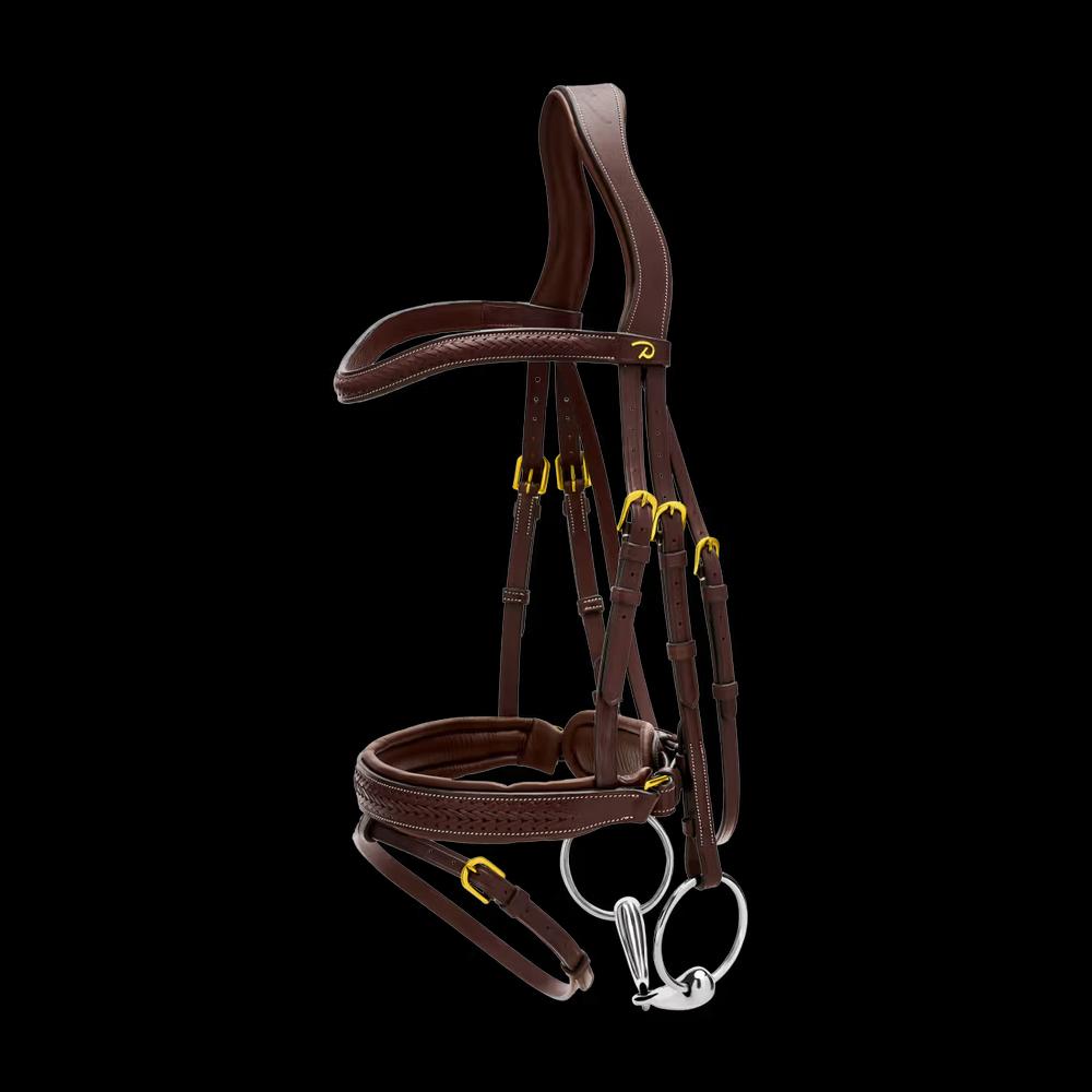 Plaited Flash Noseband Bridle with Pull back DY, brown